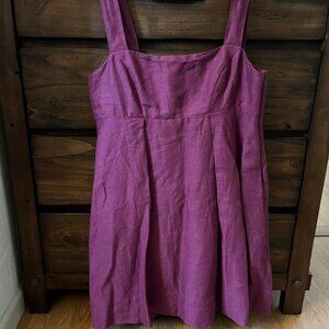 Banana Republic Kenza Linen Mini Dress in Berry Delicious - size 14, new tags